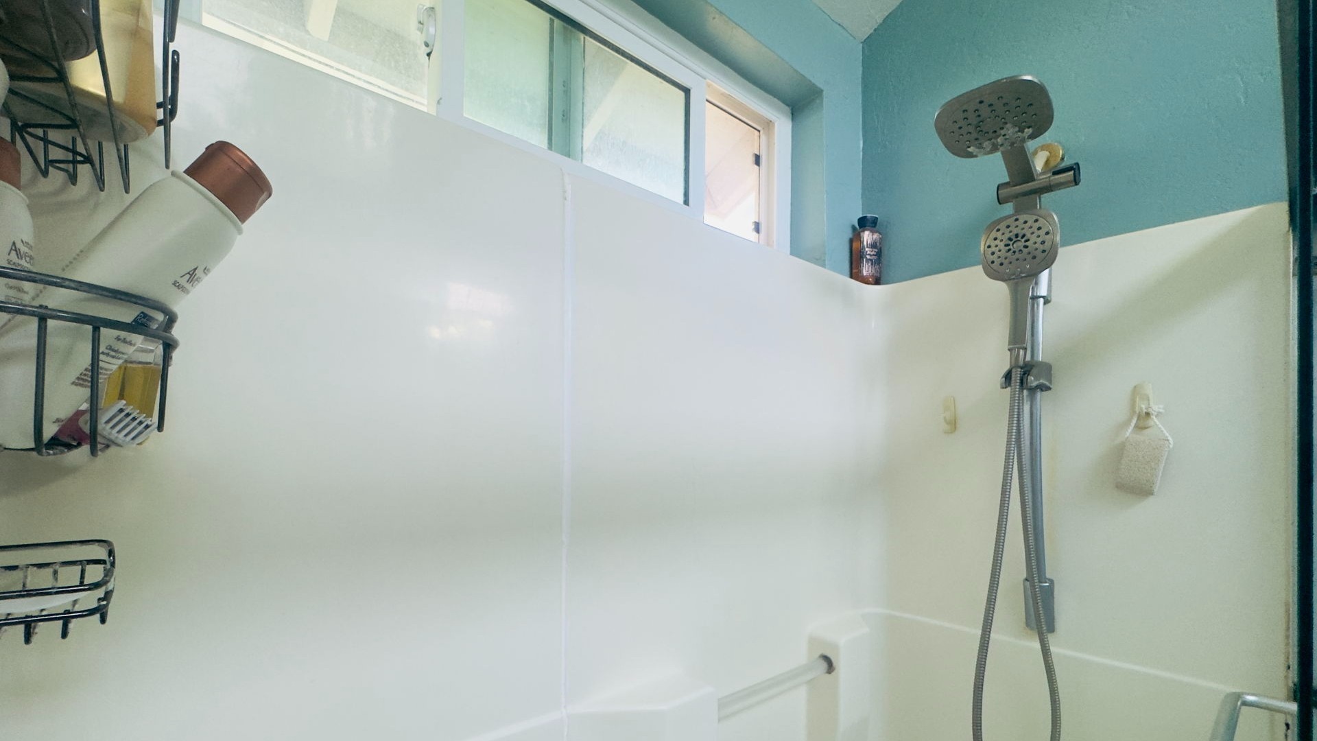 A cheaper shower remodel before demolition for a new install.