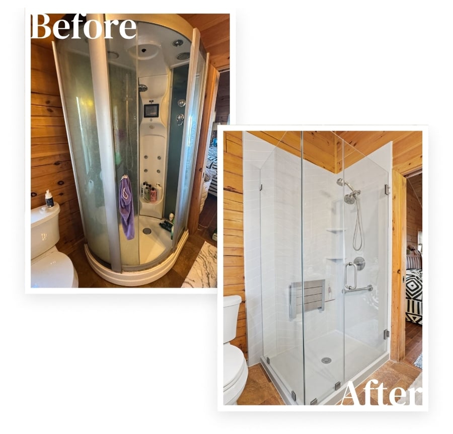 Dramatic Before and After of Shower Remodel