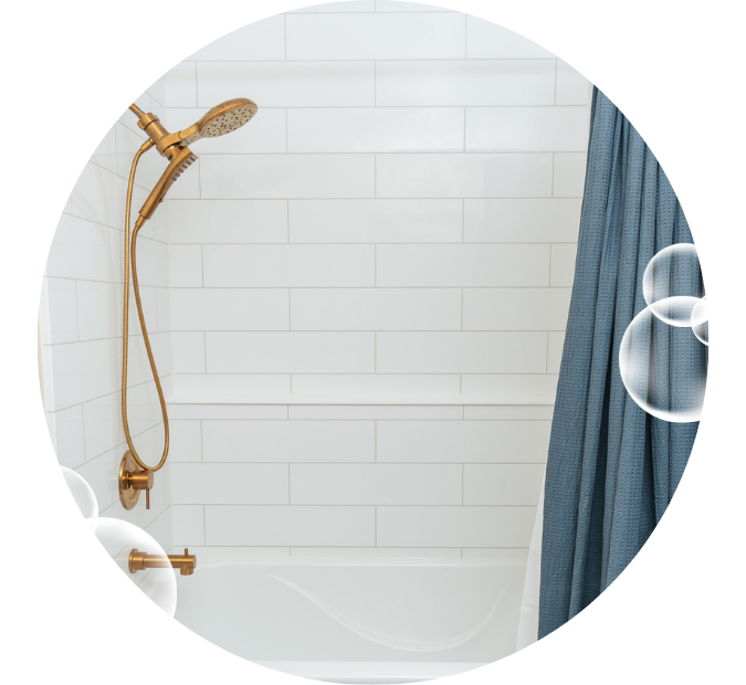 White Clean Tub with Tub Ledge