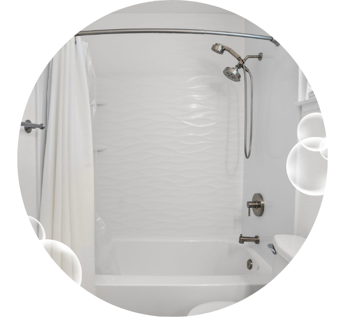 Scallop Accent Wall in Bathtub Remodel