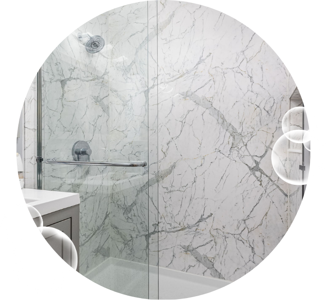 Calcutta Marble Shower Remodel