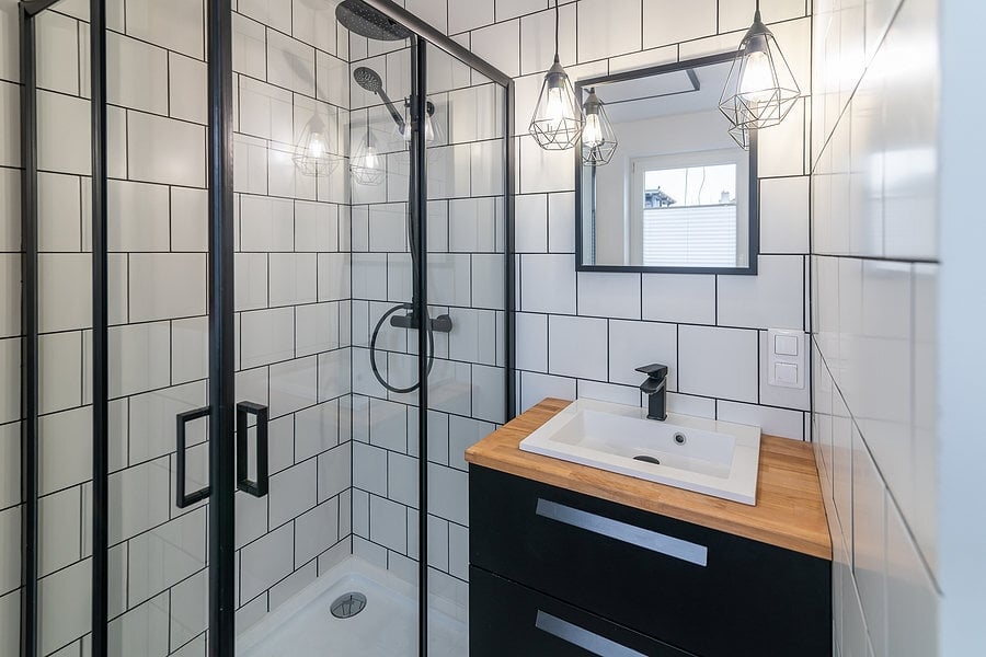 real tile shower example from Shugarman's Bath