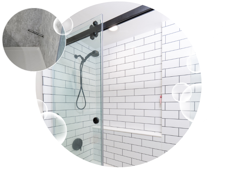 Tub with ledge for storage