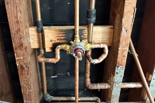 A properly installed shower valve