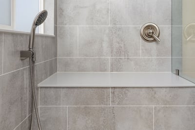 Built-in shower bench